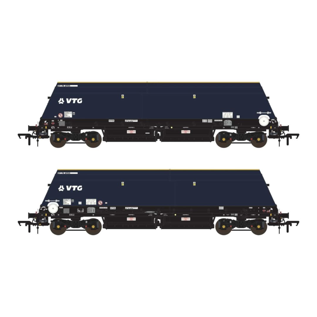 Accurascale ACC3149 OO Gauge Cutdown HYA ex-Biomass - Blue/Black with VTG branding (Pack 3)