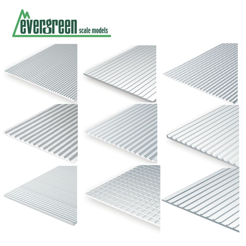 Evergreen Scale Models Styrene Textured Sheets (Full Range)