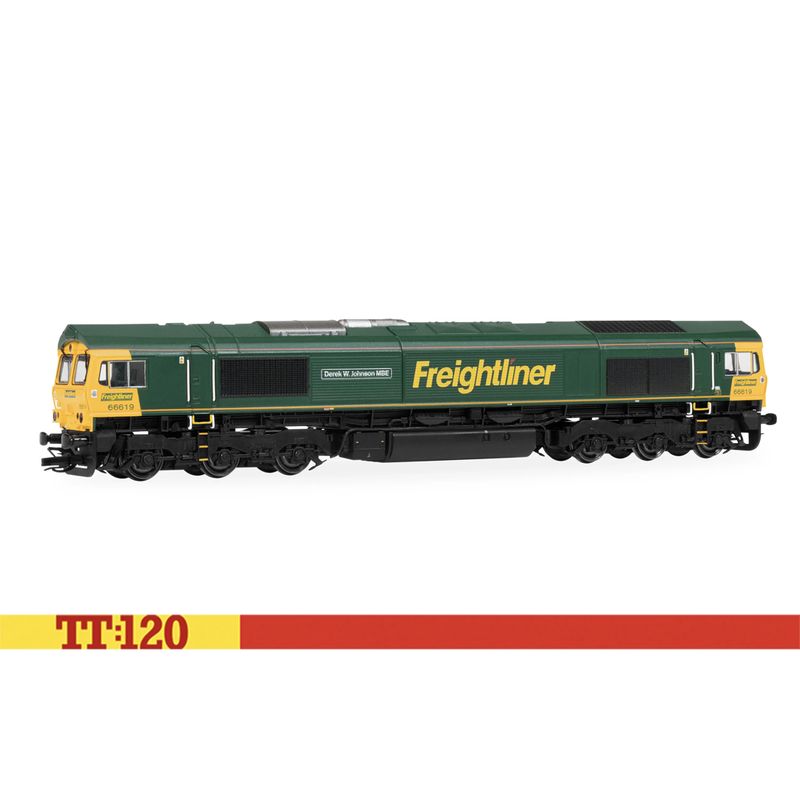 Hornby  TT Gauge TT3031M Freightliner - Class 66 - 66619 'Derek W Johnson MBE'