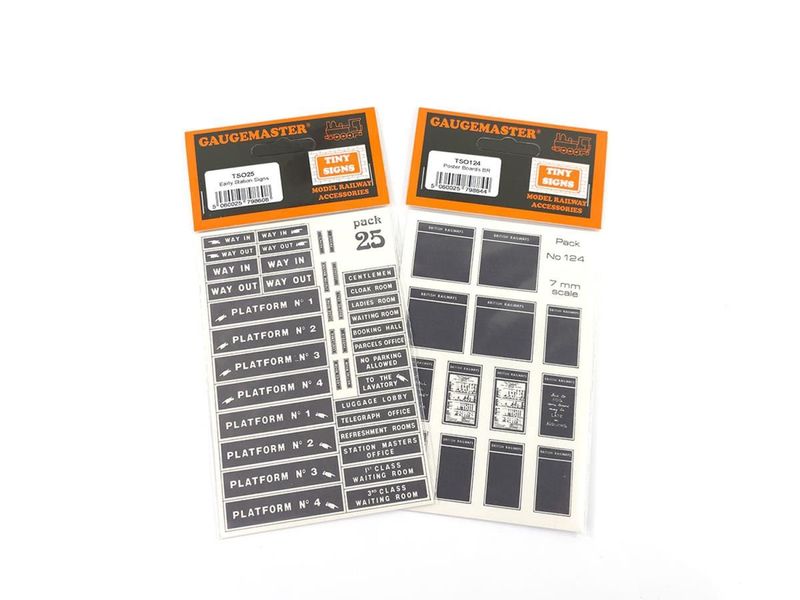 Gaugemaster Tiny Signs GMTS701 O Gauge  Station &amp; Carriage Prints Signage Set