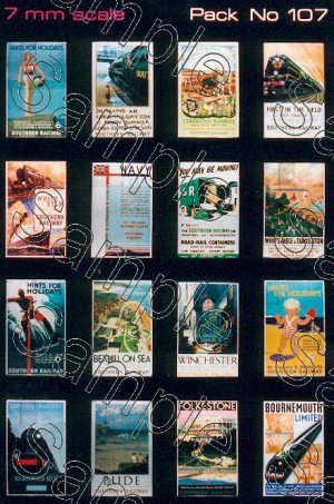 Gaugemaster Tiny Signs TSO107 O Gauge  SR Travel Posters Small