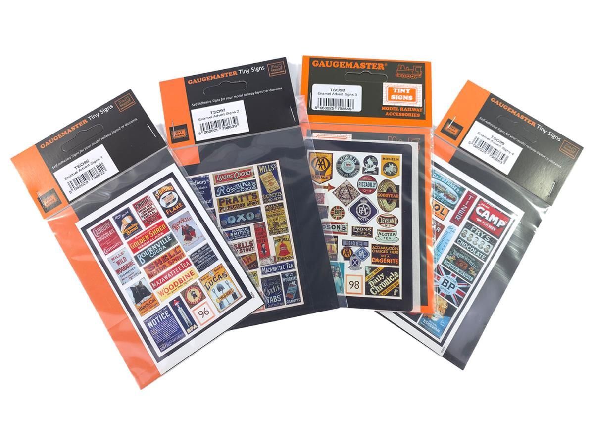 Gaugemaster Tiny Signs GMTS704 O Gauge Enamel Adverts Signage Set