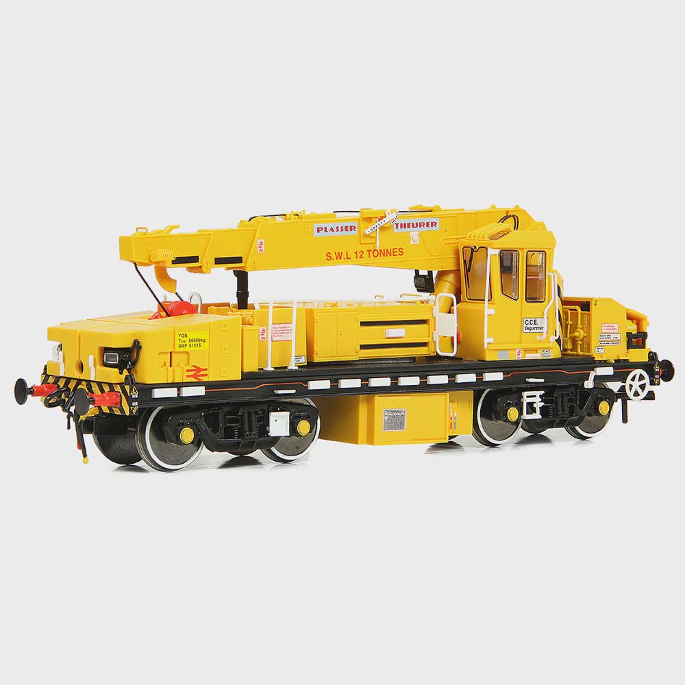 EFE Rail E87108 OO Gauge Plasser 12T YOB Diesel-Hydraulic Crane DRP81515 BR Departmental Yellow