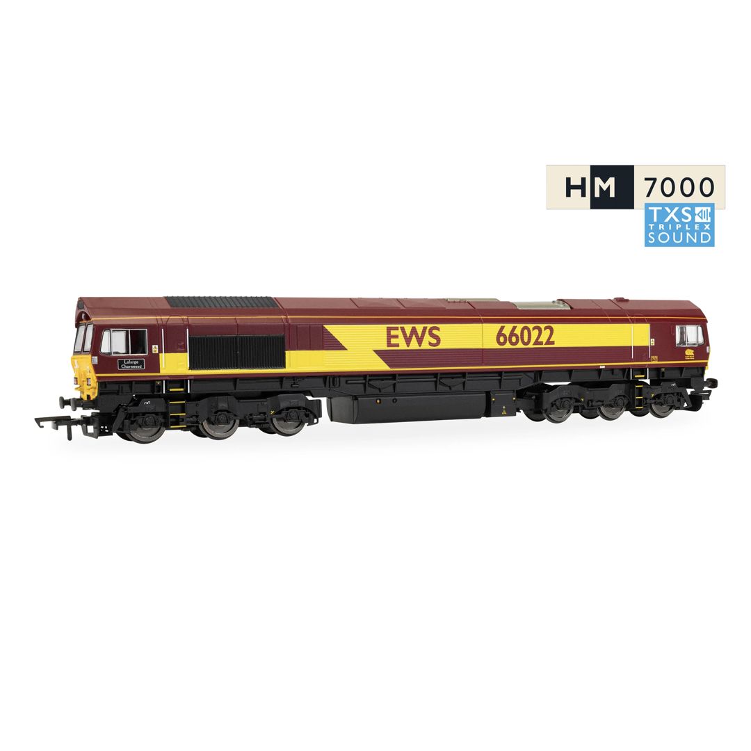 Hornby R30532TXS OO Gauge RailRoad: EWS - Class 66 - 'Lafarge Charnwood' 66022 (DCC Sound Fitted)