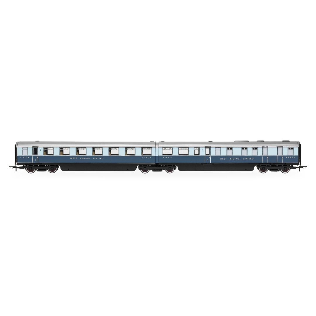 Hornby R40479 LNER - 'West Riding Limited' - Open Third &amp; Kitchen Third - Coach pack