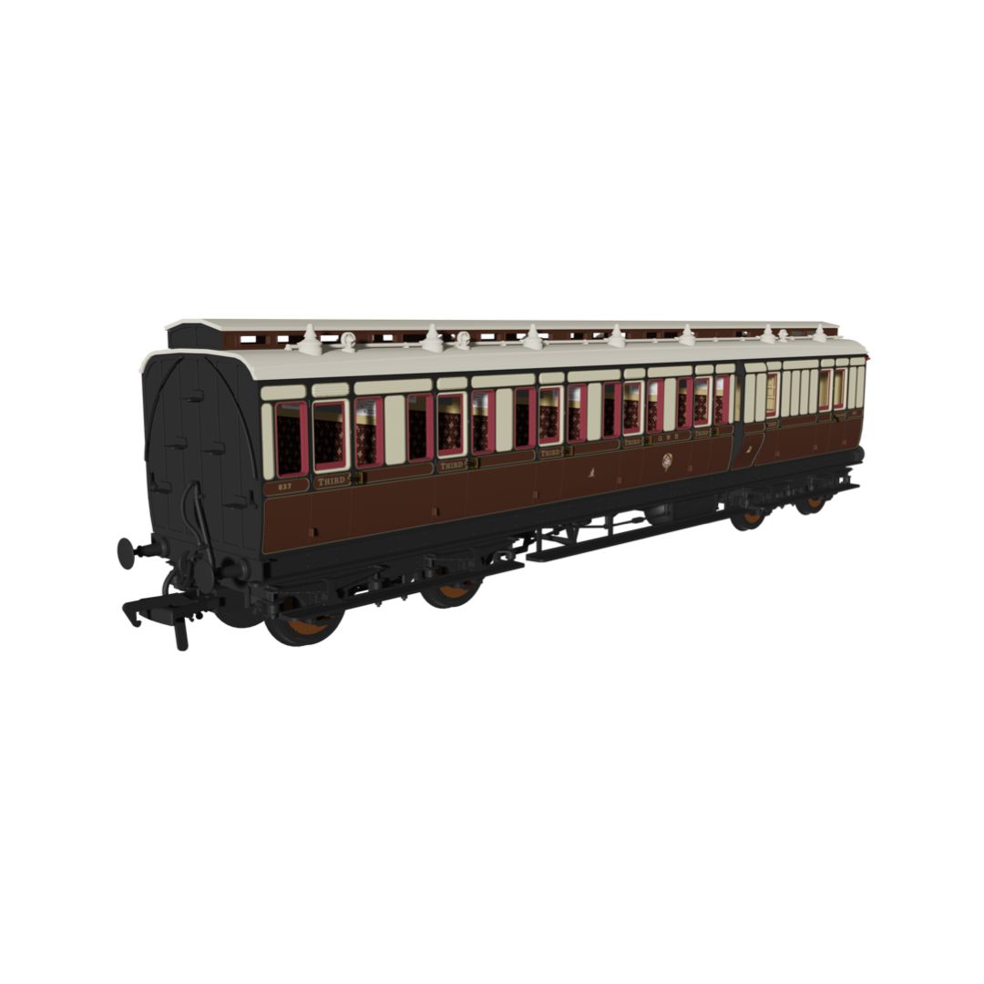 Rapido Trains 978013 OO Gauge Evolution Non Corridor Coach Set (3) GWR