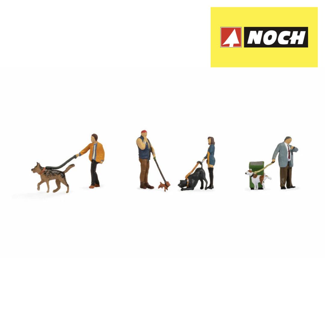 Noch HO 15471 Dog Walkers Figure Set