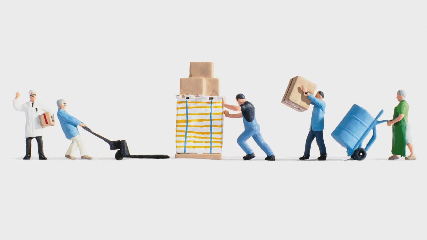 Noch 45038 TT120 Warehousemen (5) and Accessories Figure Set