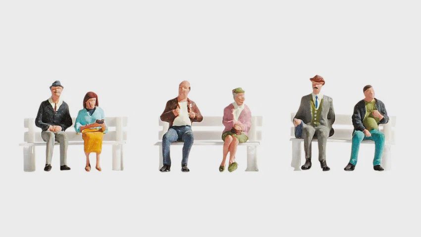 Noch 45242 TT120 Seated Passengers (6) Figure Set