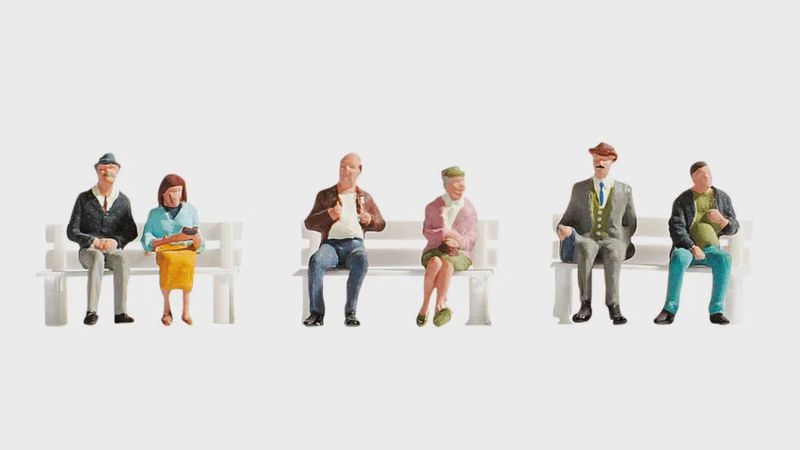 Noch 45242 TT120 Seated Passengers (6) Figure Set