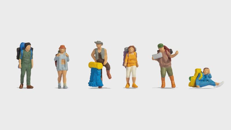Noch 45247 Gaugemaster TT120  Backpackers (6) Figure Set