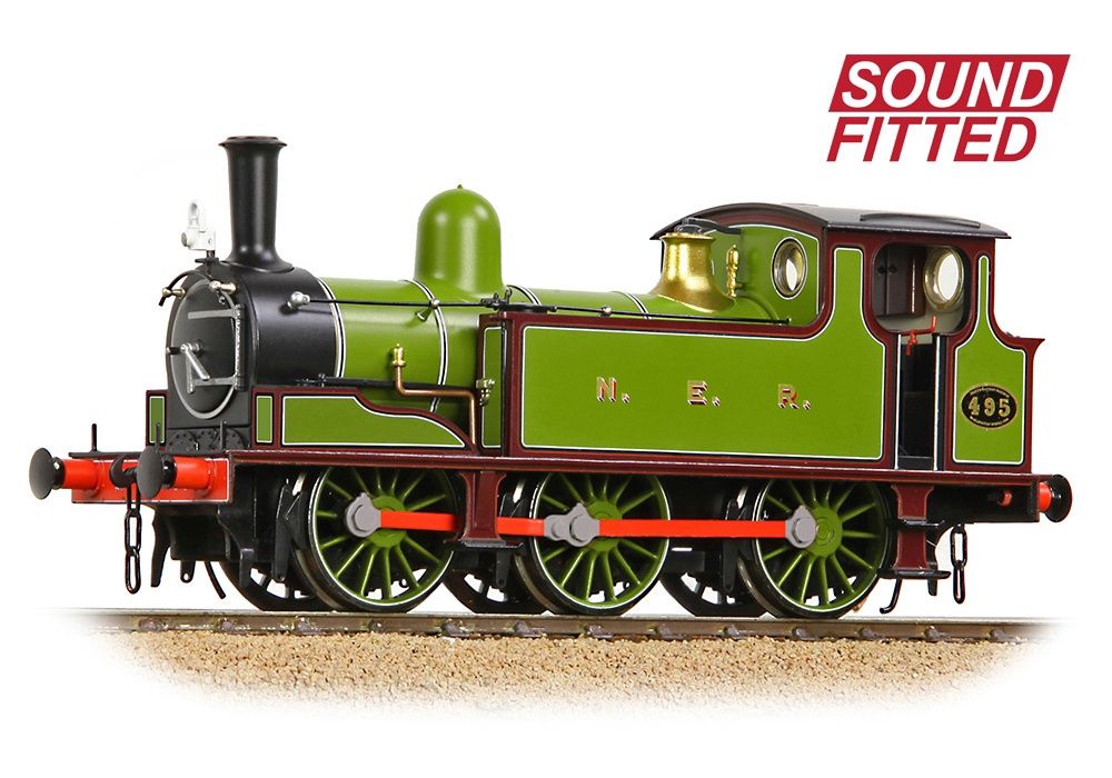 Bachmann 31-065SF OO Gauge NER E Tank 495 NER Lined Green &amp; Maroon - Sound Fitted