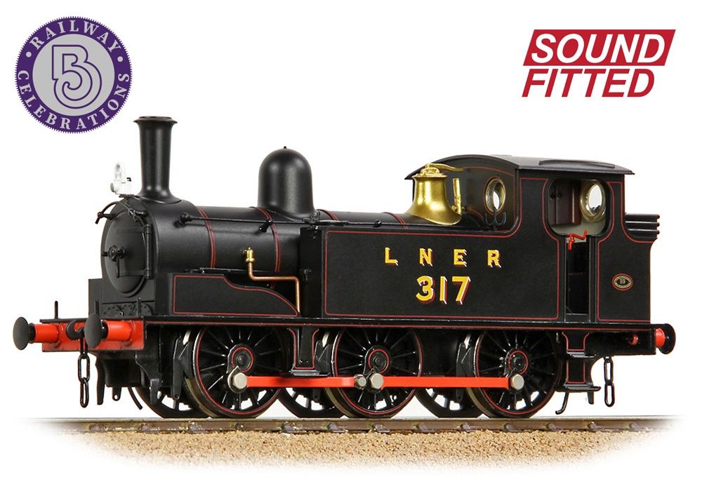 Bachmann 31-066SF OO Gauge NER E (J71) Tank 317 LNER Lined Black - Sound Fitted