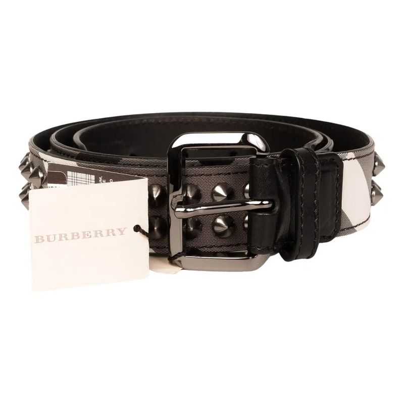 BURBERRY STUDDED BEAT CHECK BLACK/WHITE BELT (SIZE 100/40)
