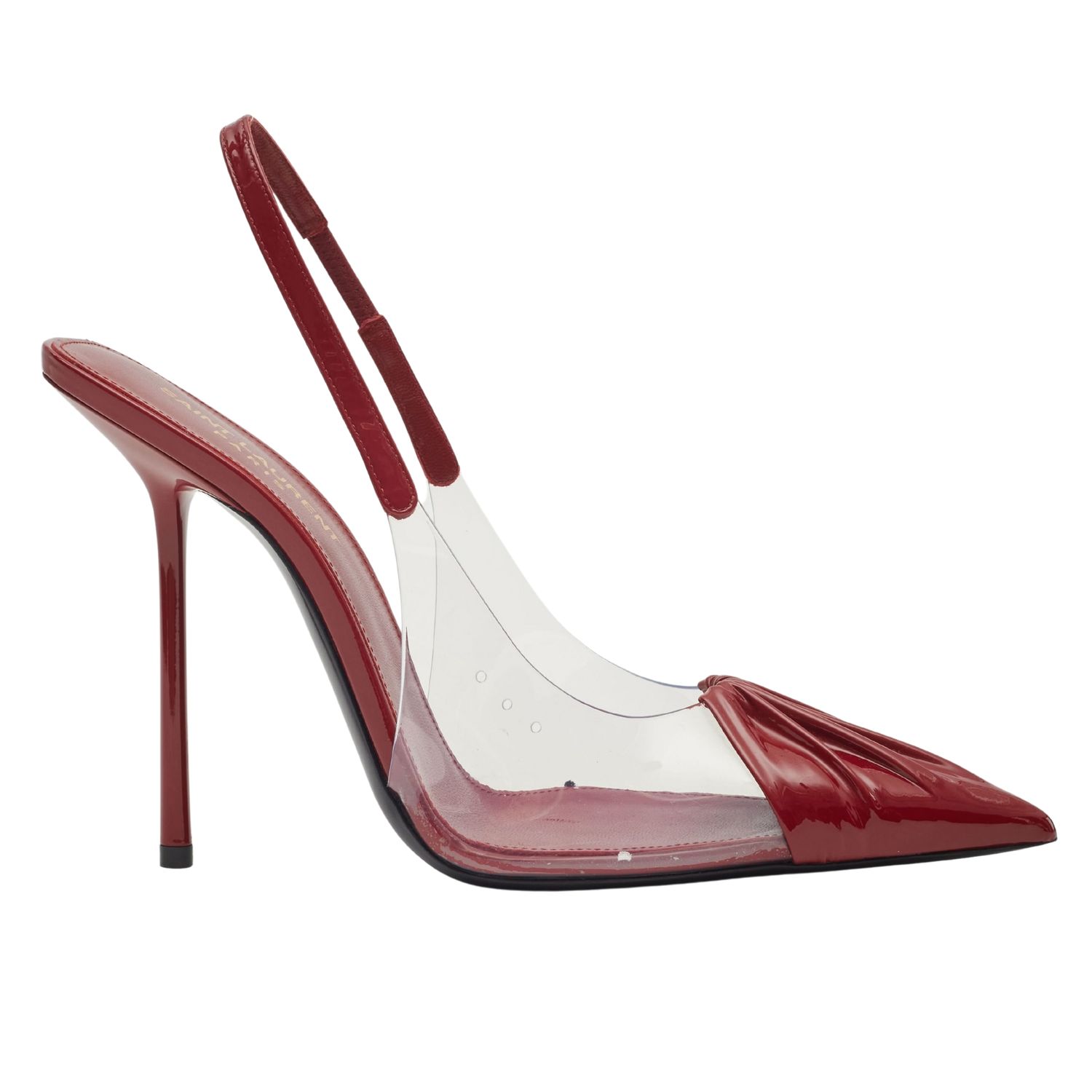SAINT LAURENT PATENT RED CHICA 115 SLINGBACK HEELS, Size: EU 36