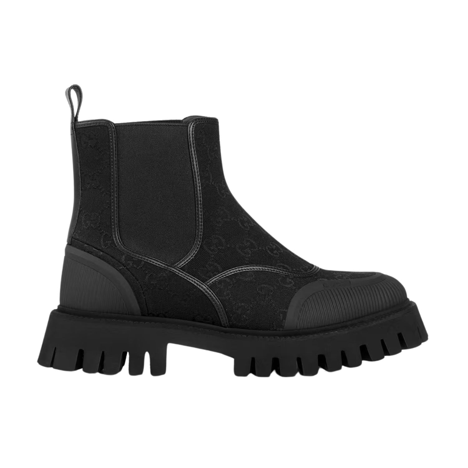 GUCCI GG MONOGRAM BLACK ANKLE CHELSEA BOOT, Size: US 9