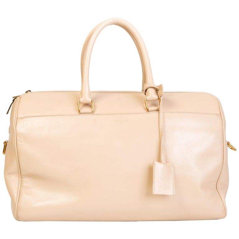 SAINT LAURENT 12 HOUR DUFFLE LEATHER SATCHEL BAG (322050)