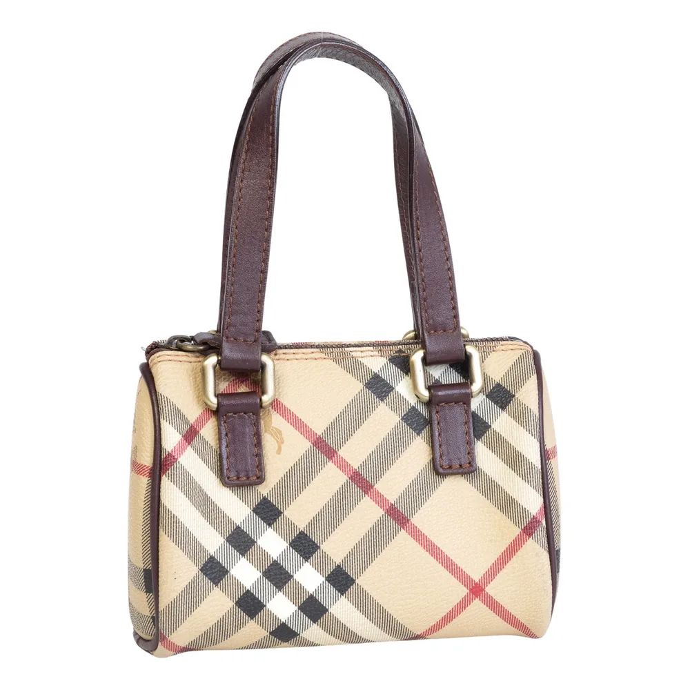 BURBERRY CHECK PRINT MINI HAYMARKET BOSTON BAG