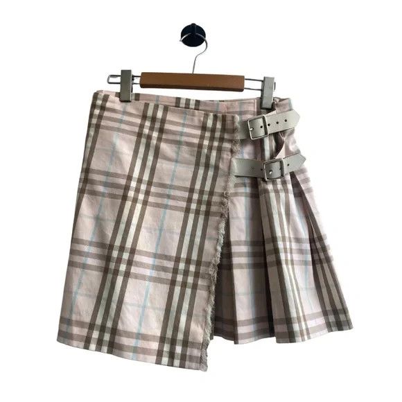 BURBERRY BLUE PLAID  KILT SKIRT PINK - R. 600$