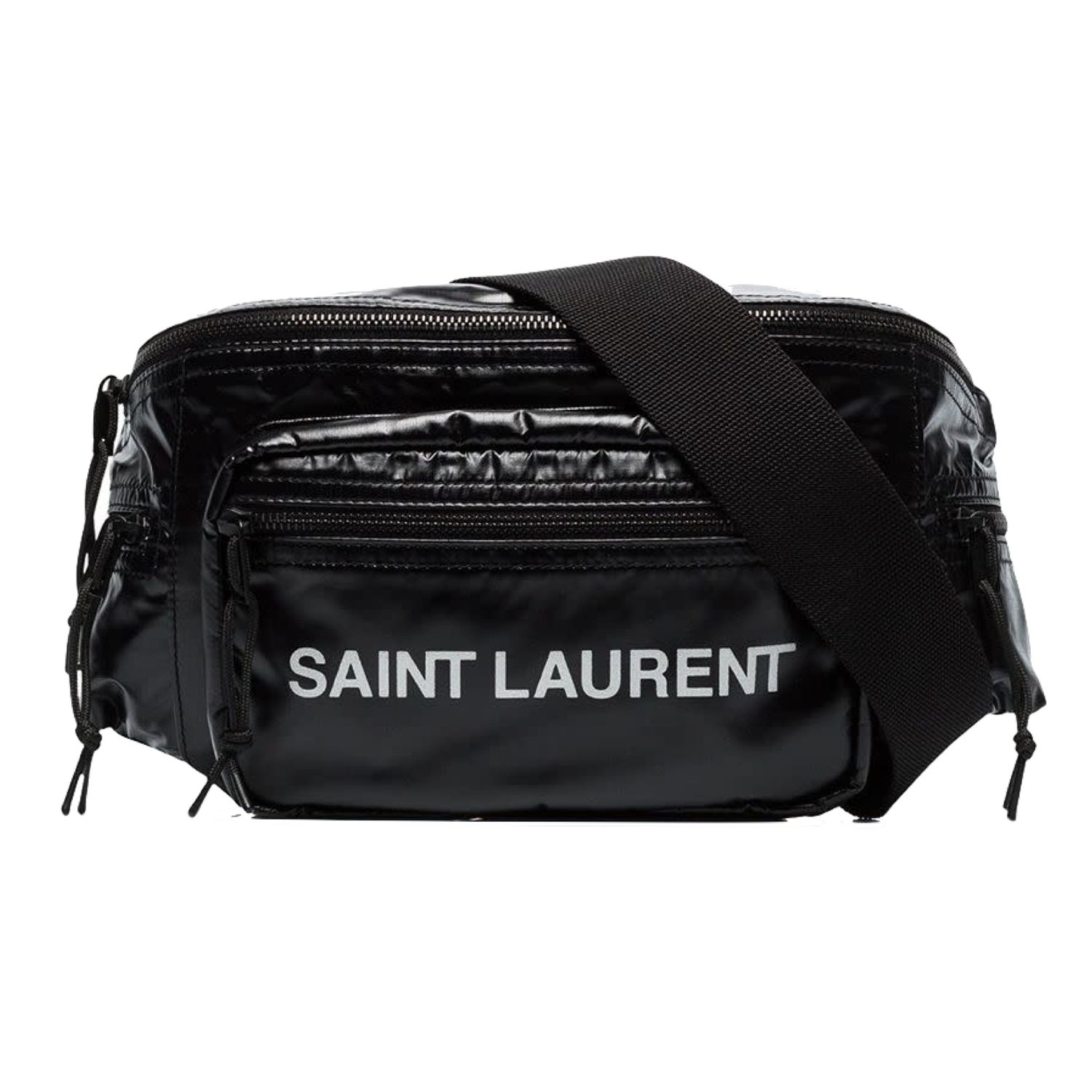 SAINT LAURENT YSL NUXX UNISEX LOGO BELT BAG BLACK (581375)