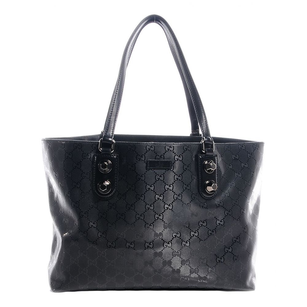 GUCCI IMPRIME MONOGRAM BLACK MEDIUM STUDDED TOTE