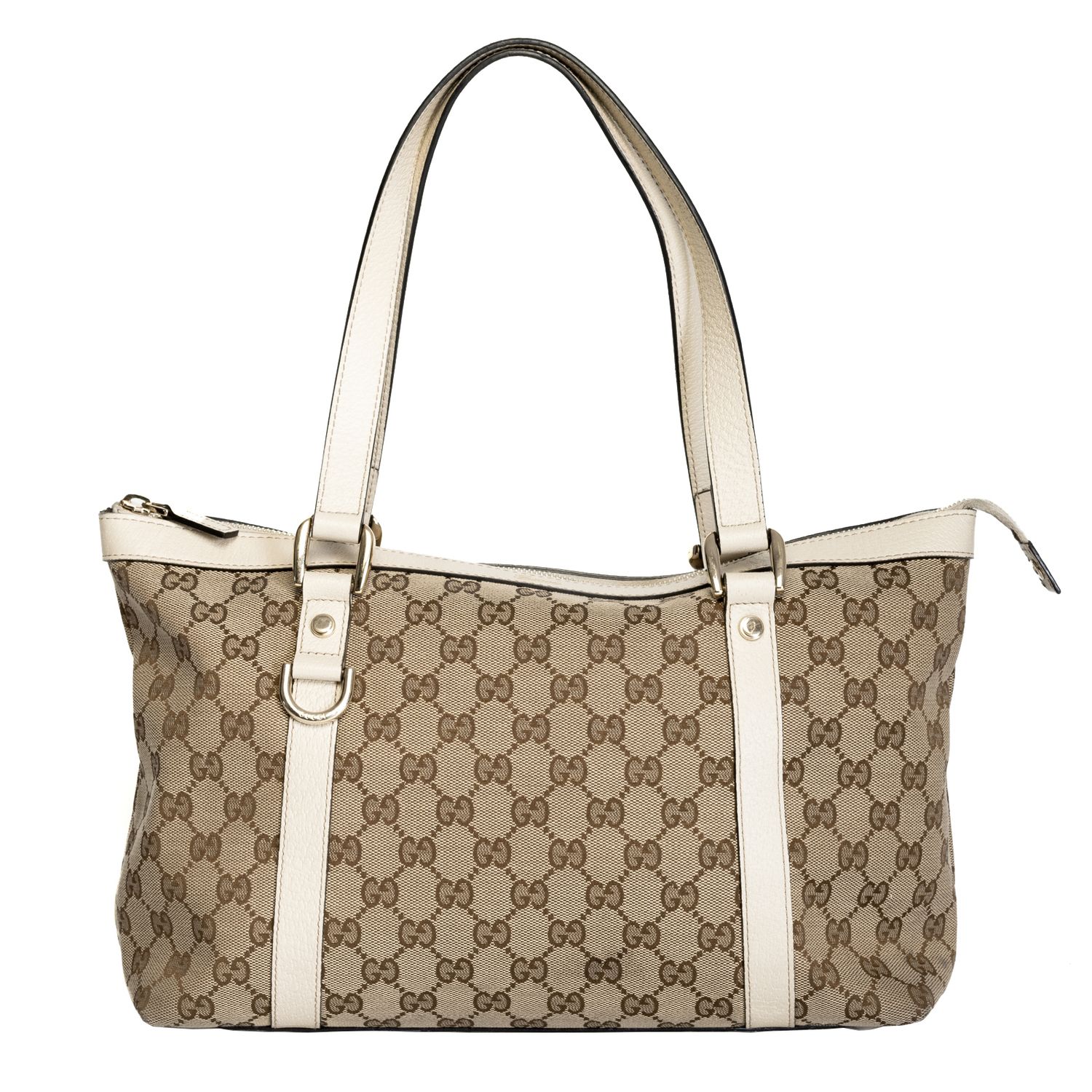 GUCCI GG ABBEY BEIGE CANVAS TOTE BAG