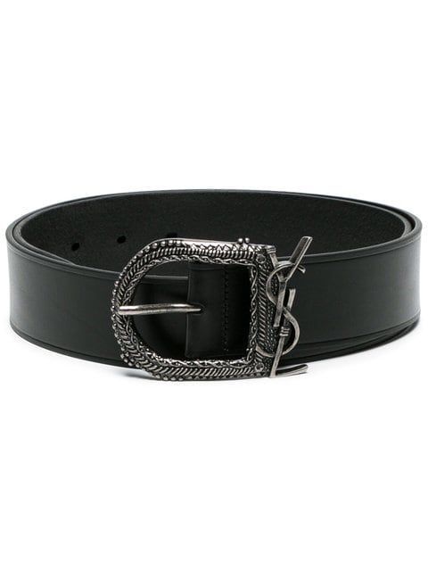 SAINT LAURENT BELT  WESTERN STYLE BUCKLE - BLACK ( SIZE 65)