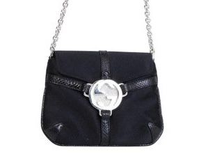 GUCCI VINTAGE SATIN POUCH ON A CHAIN W INTERLOCKING GG CLASP