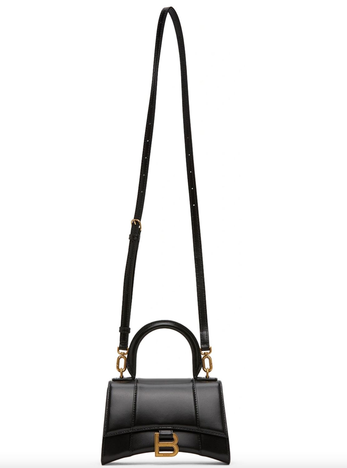 BALENCIAGA HOUR GLASS BAG CROC EMBOSSED XS