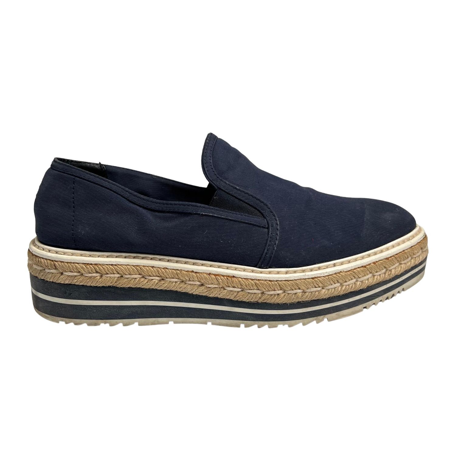 PRADA CANVAS NAVY ESPADRILLES (EU 39)