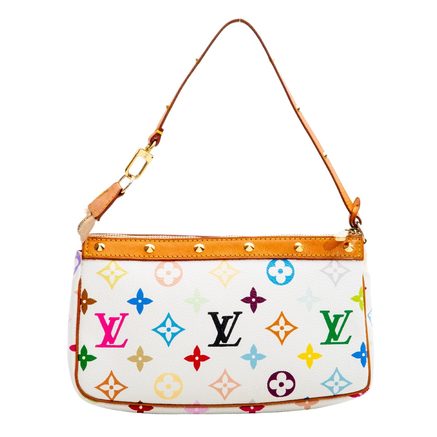 LOUIS VUITTON MURAKAMI WHITE MULTICOLOR MONOGRAM POCHETTE ACCESSORIES