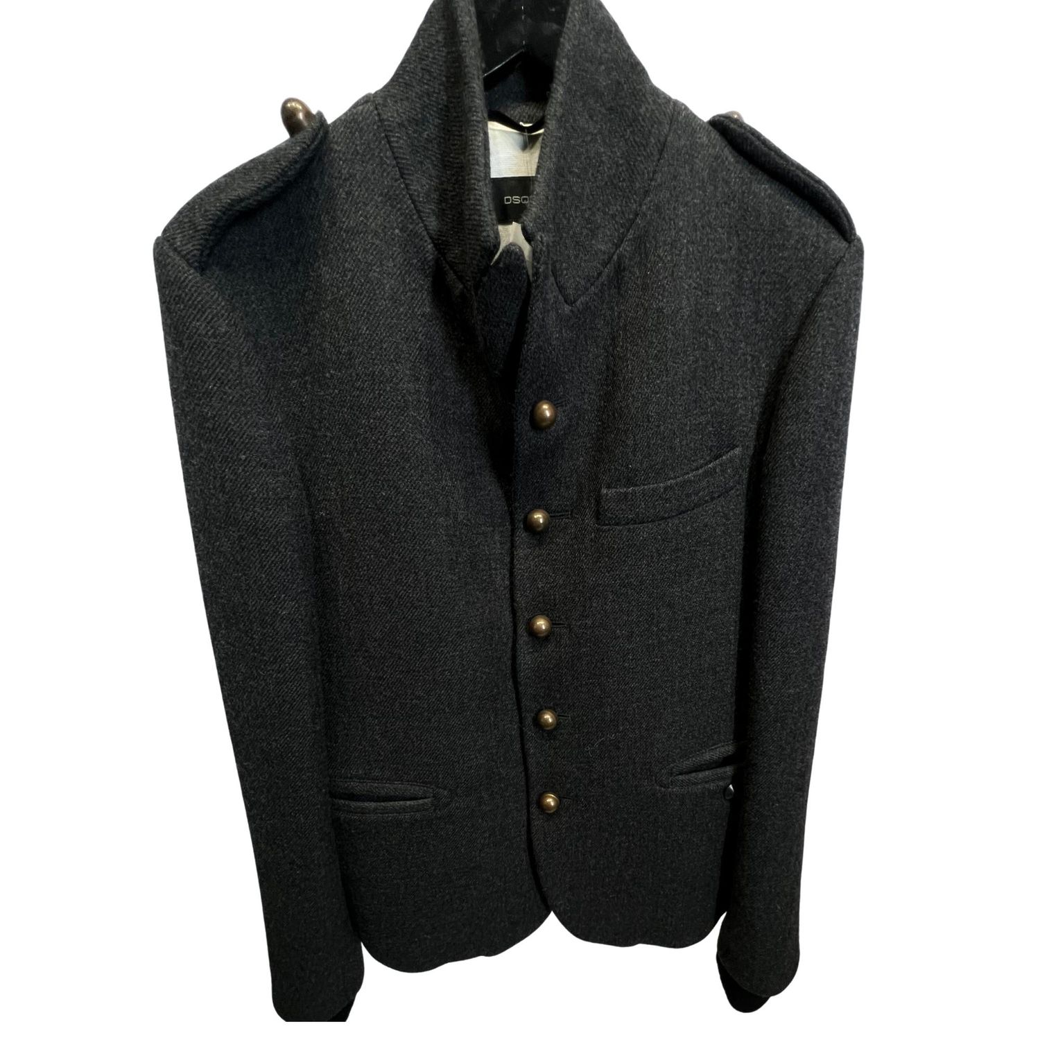 DSQUARED2 WOOL MILITARY JACKET CHARCOAL (48)