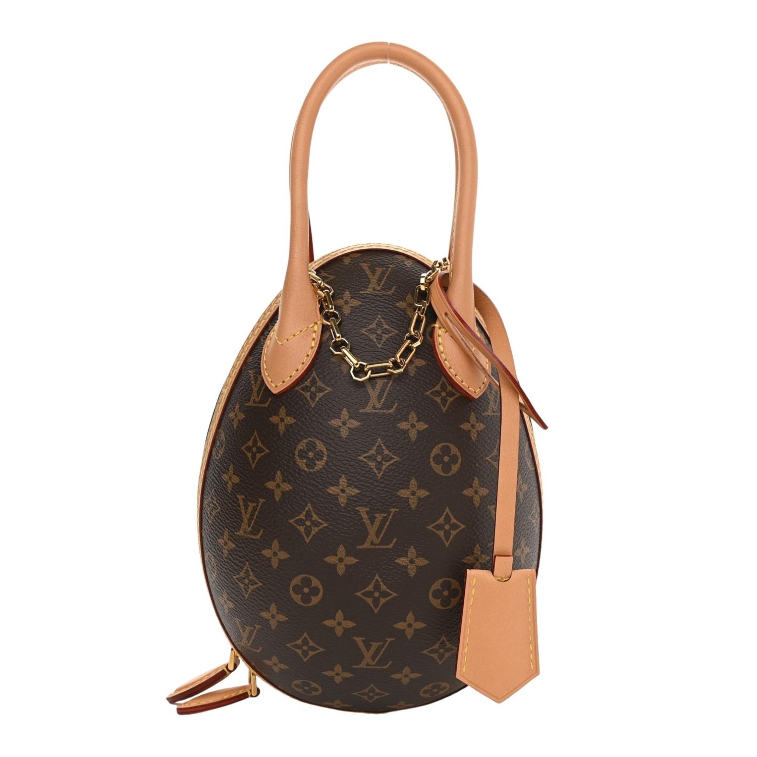 LOUIS VUITTON MONOGRAM CANVAS &amp; BLACK CALFSKIN EGG BAG