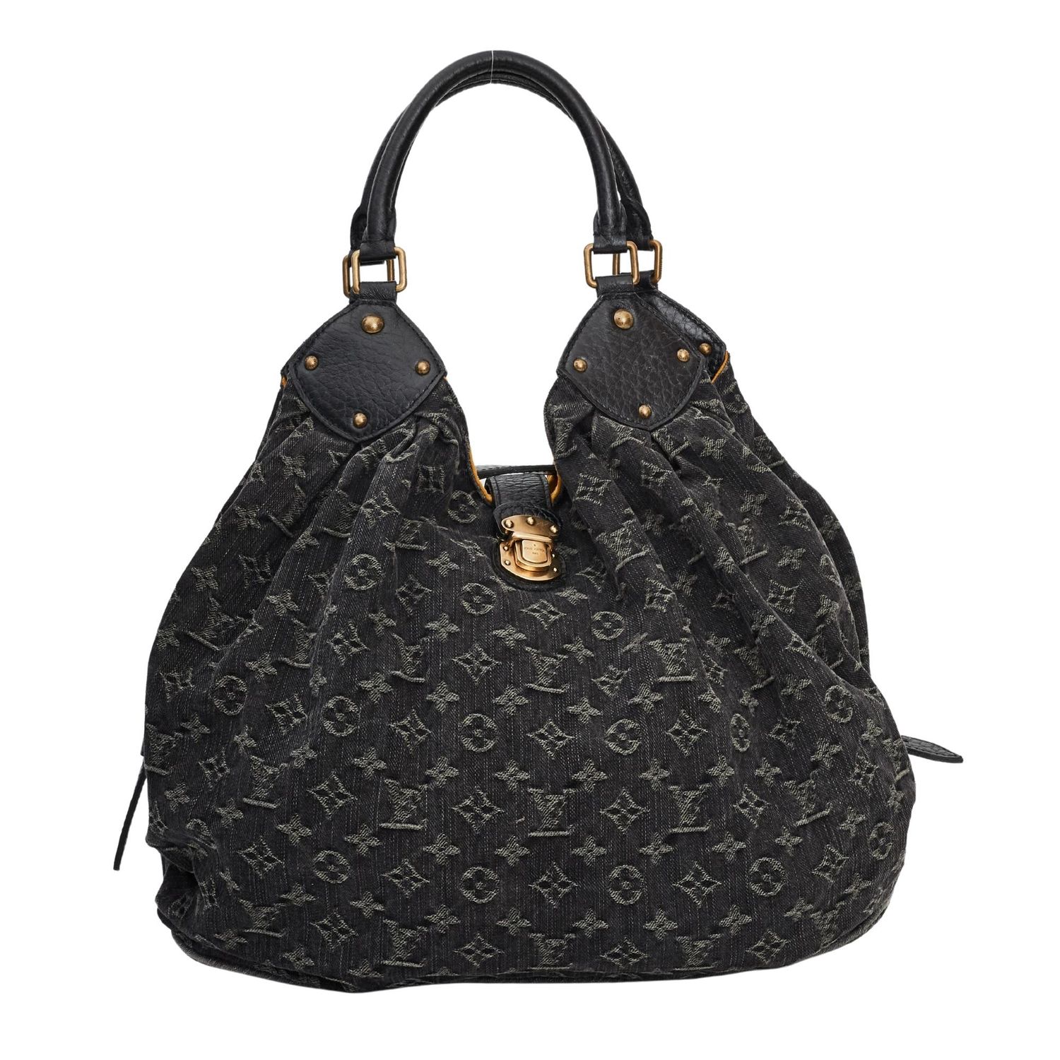 LOUIS VUITTON DENIM MAHINA XL BLACK HOBO BAG (2008)
