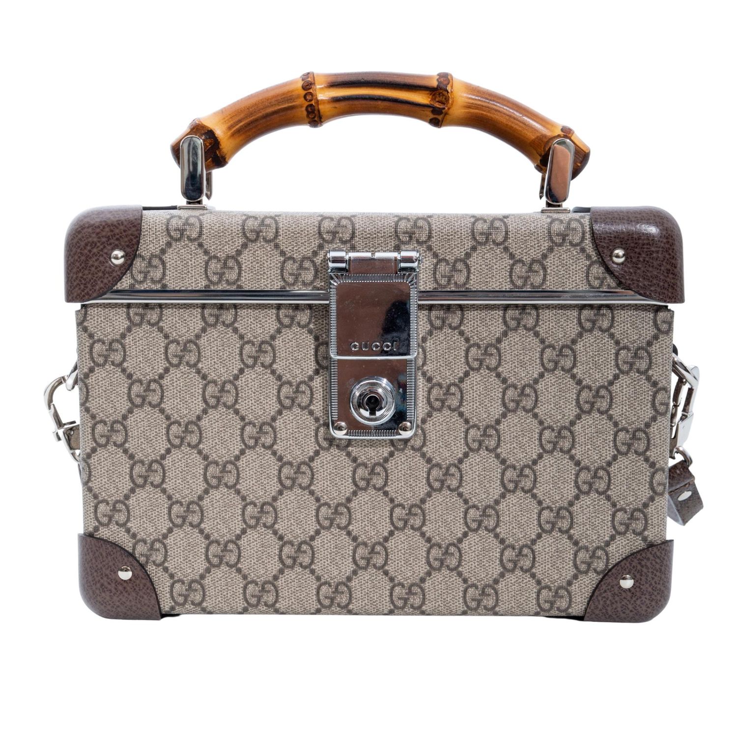 GUCCI X GLOBE TROTTER MONOGRAM GG BAMBOO VANITY CASE BAG