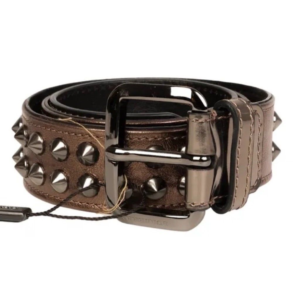 BURBERRY STUDDED DARK NICKEL BELT (SIZE 28/70)