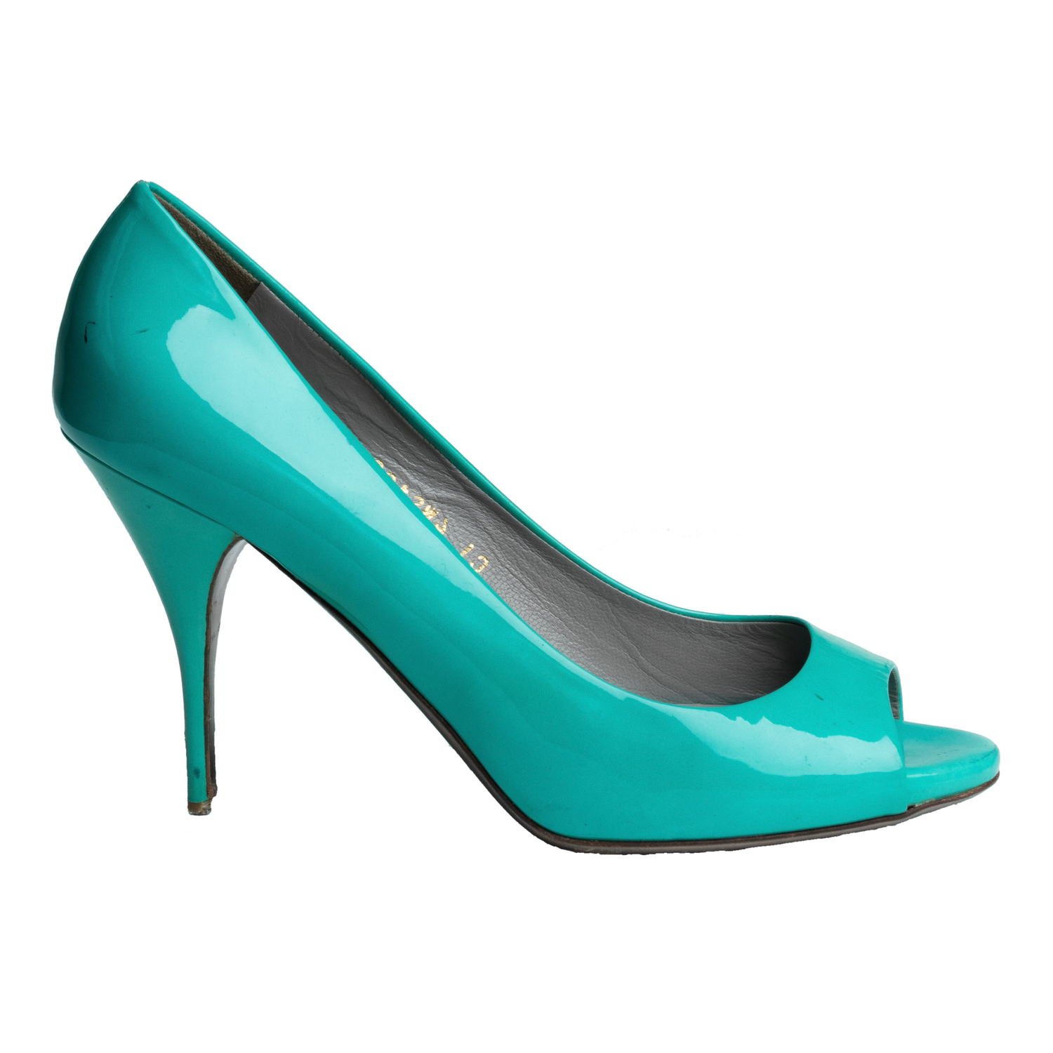 VALENTINO GARAVANI TURQUOISE PEEP-TOE STILETTO (39 EU)