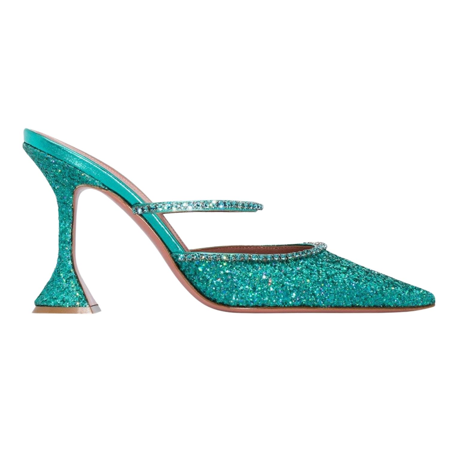 AMINA MUADDI GLITTER MERMAID GILDA 95 MULE HEELS (36 EU)