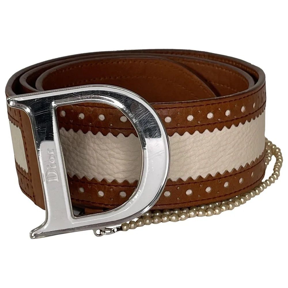 DIOR LEATHER DETECTIVE PEARL BELT (SIZE 85/33)