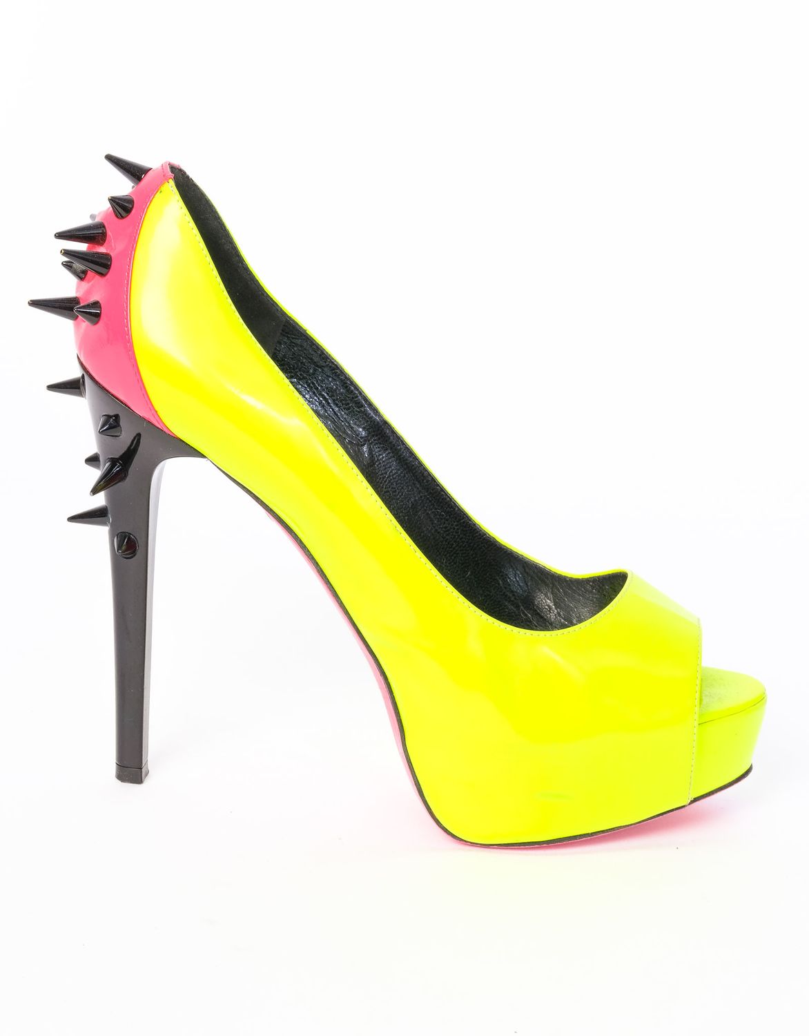 RUTHIE DAVIS CACTUS FLUO SPIKED STILETTO PUMPS (38 EU)