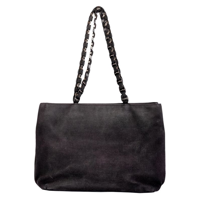 FERRAGAMO BLACK NYLON TOTE BAG