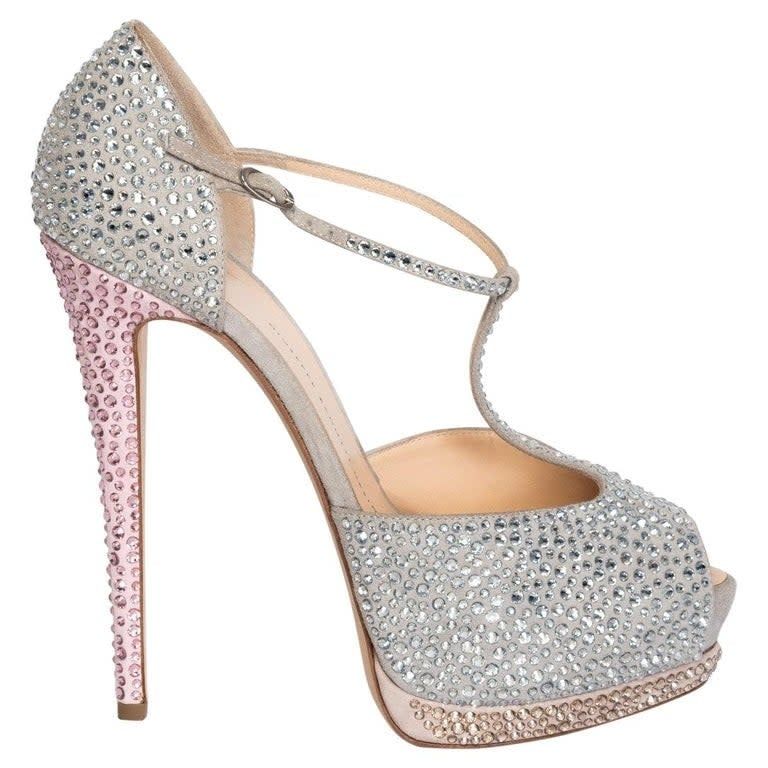 GIUSEPPE ZANOTTI STRASS OPEN TOE STILETTO (40 EU) $1800