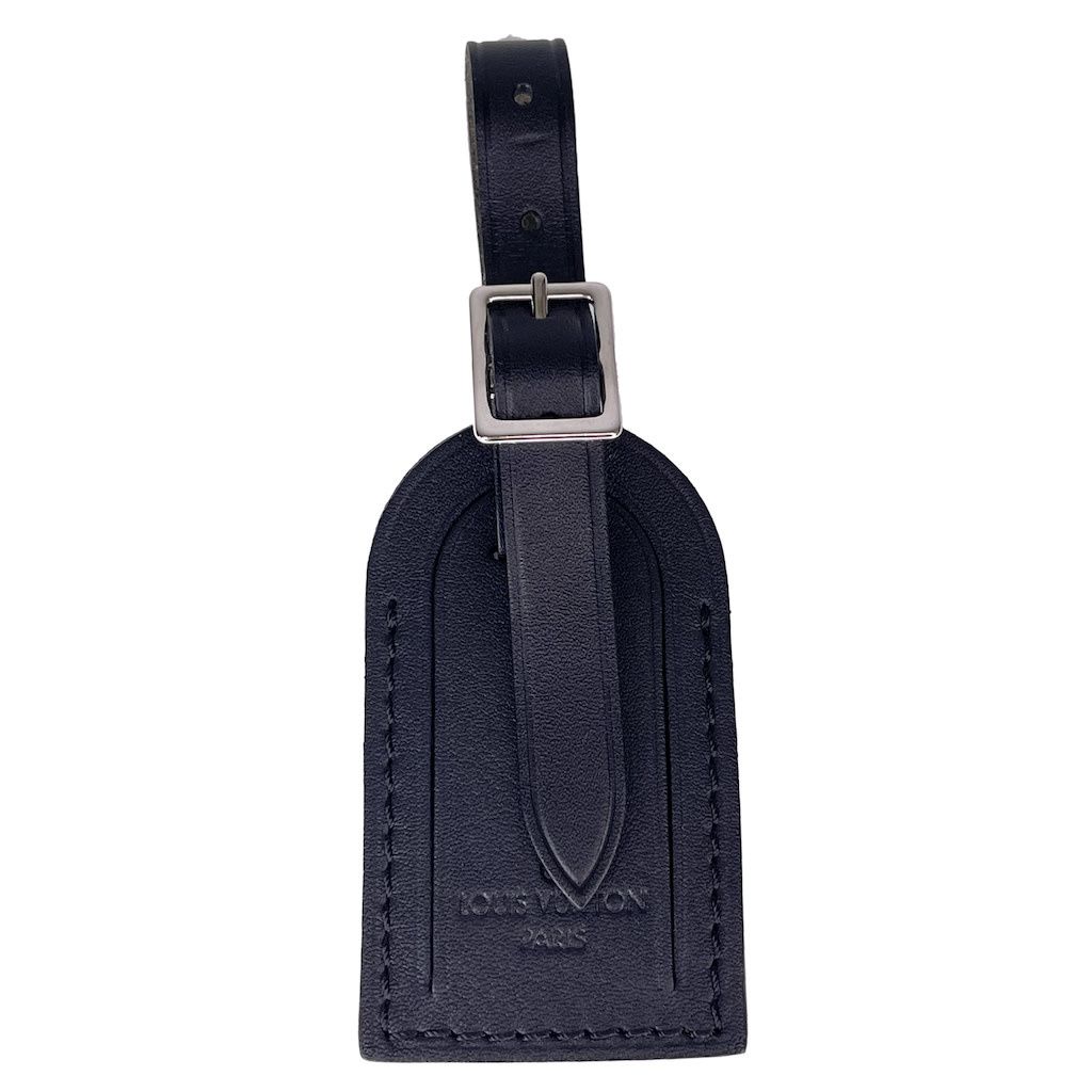 LOUIS VUITTON SMALL LUGGAGE TAG BLACK CALFSKIN