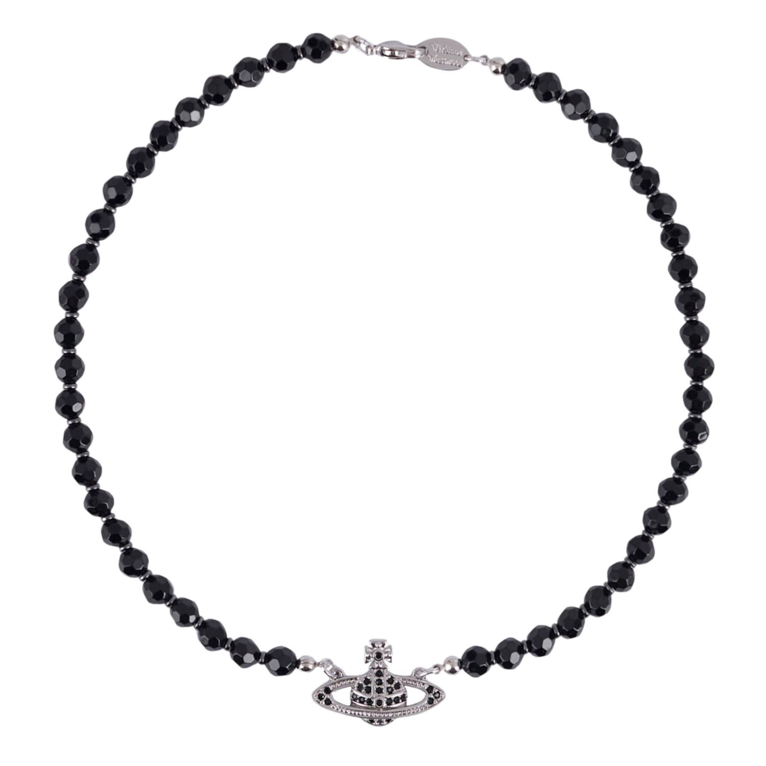 VIVIENNE WESTWOOD MINI BAS RELIEF PEARL ORB CHOKER BLACK
