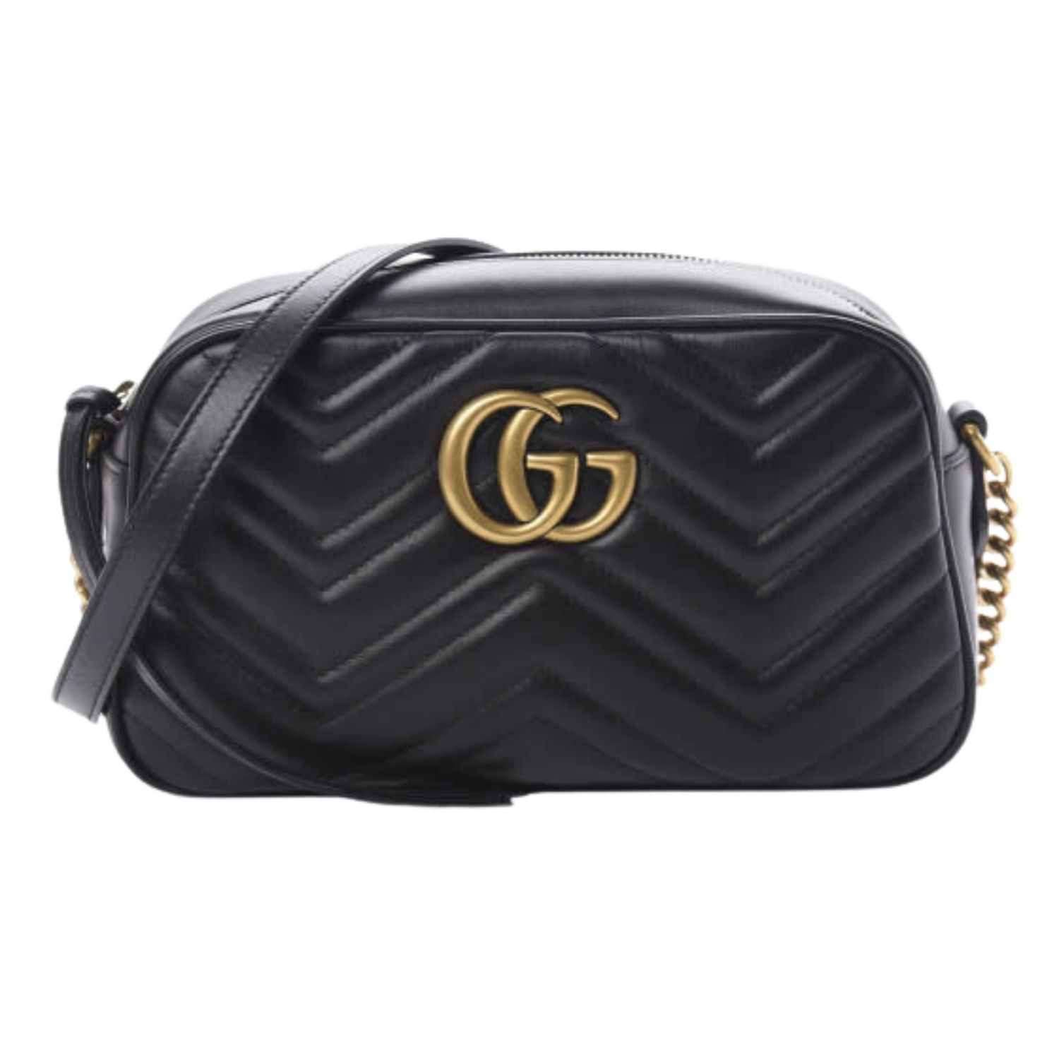 GUCCI GG MARMONT SMALL BLACK CAMERA BAG