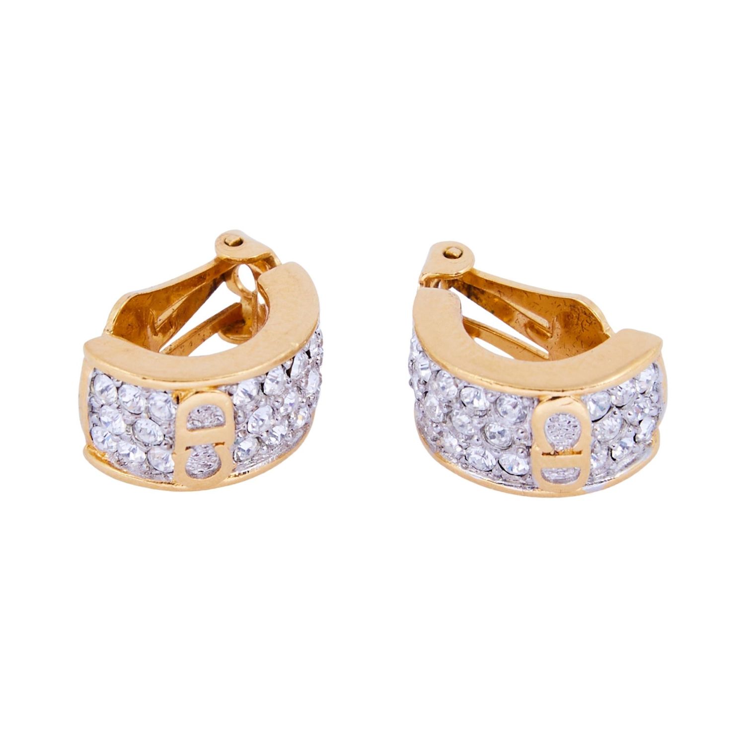 DIOR STRAS CD LOGO CLIP ON EARRINGS