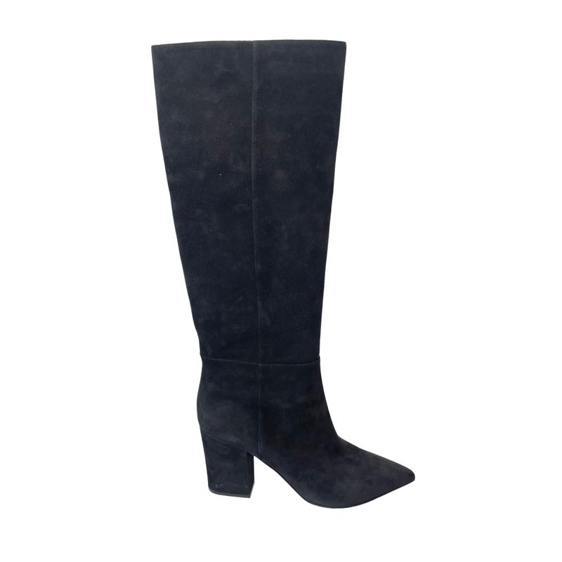 SERGIO ROSSI BLACK SUEDE OVER THE KNEE BOOTS (40 EU)