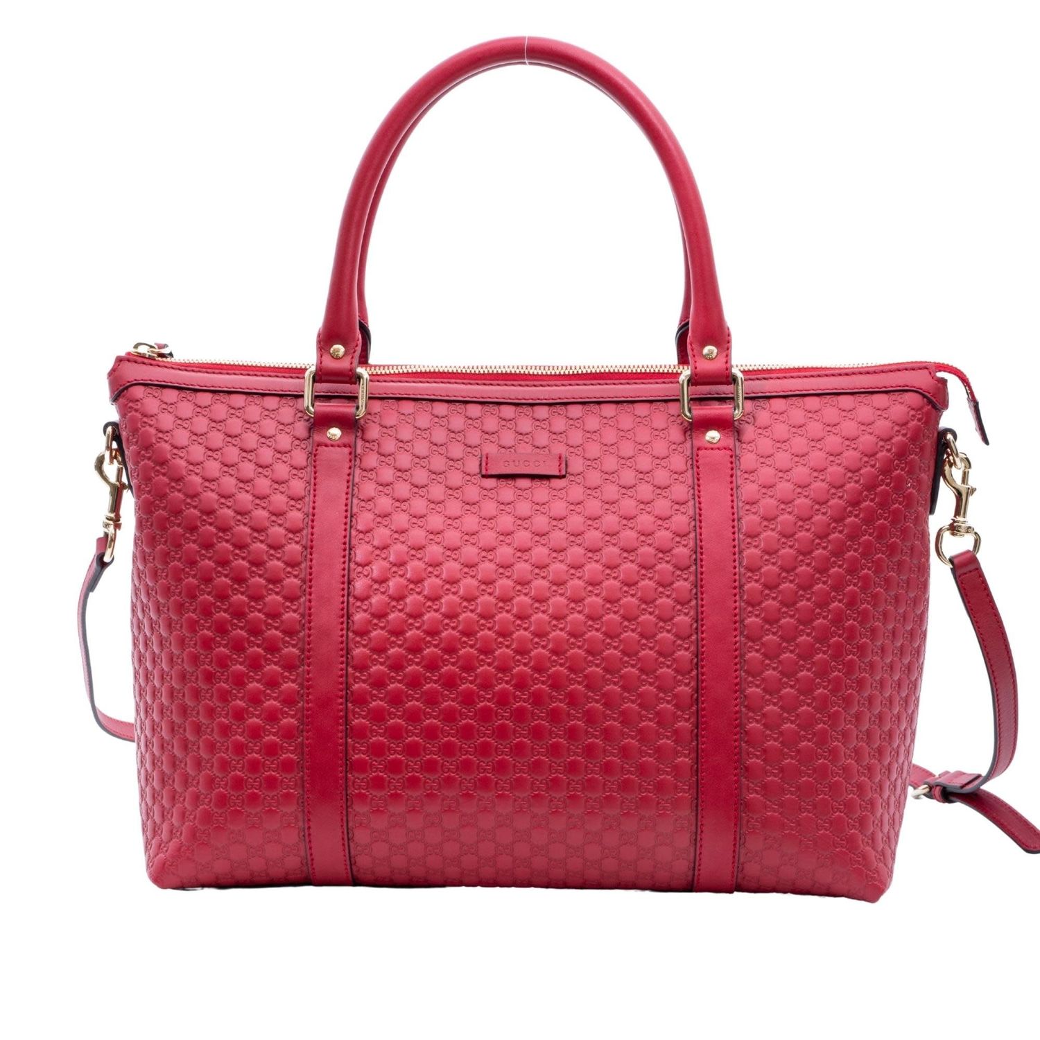 GUCCI MICROGUCCISSIMA MARGAUX SATCHEL TOTE BAG RED
