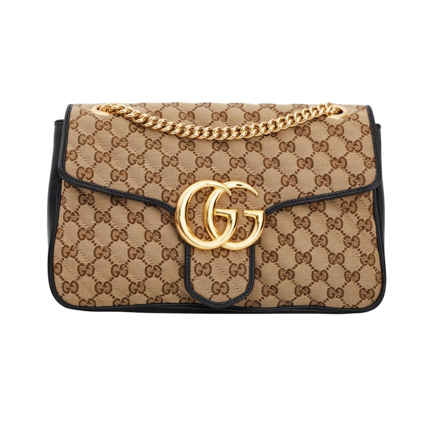 GUCCI GG MONOGRAM MATELASSE MEDIUM BEIGE MARMONT SHOULDER BAG