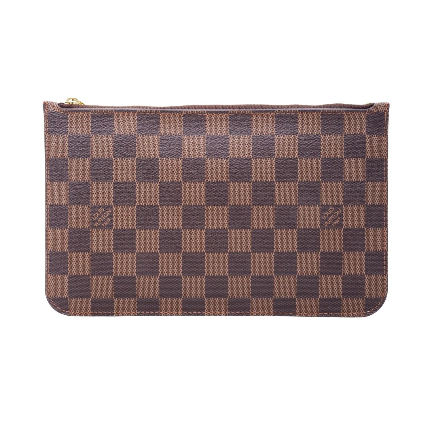 LOUIS VUITTON DAMIER EBENE NEVERFULL POCHETTE CLUTCH POUCH 2014